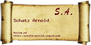 Schatz Arnold névjegykártya